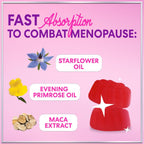 Menopause Supplements for Women - Natural Menopause Relief Support, Hormonal Balance & Hormone Support for Night Sweats, Hot Flashes & Mood Swings - 60 Vegetarian Gummies