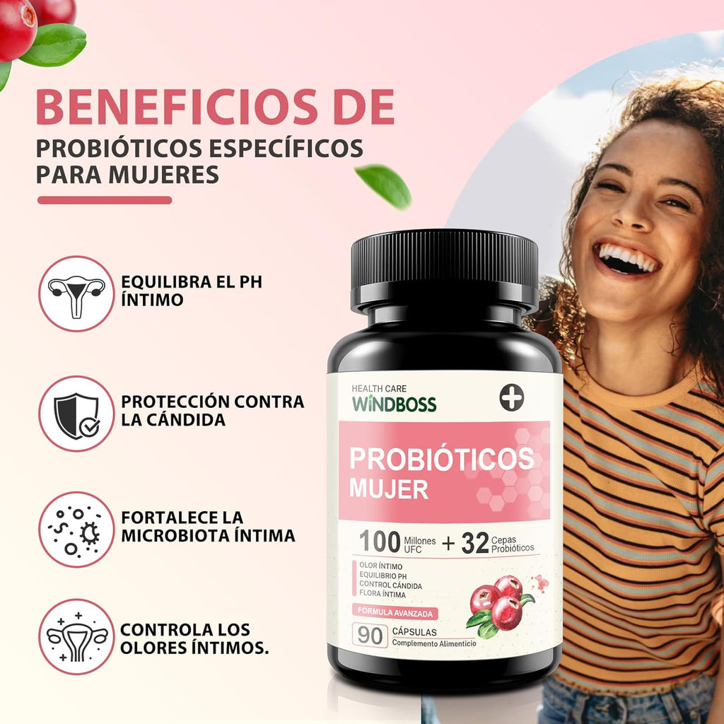 Probiotics for Women with 32 Strains with Prebiotics and Digestive Enzymes Support pH Balance Vaginal Probiotics Urinary and Digestive Tract Health Vegetable Capsules