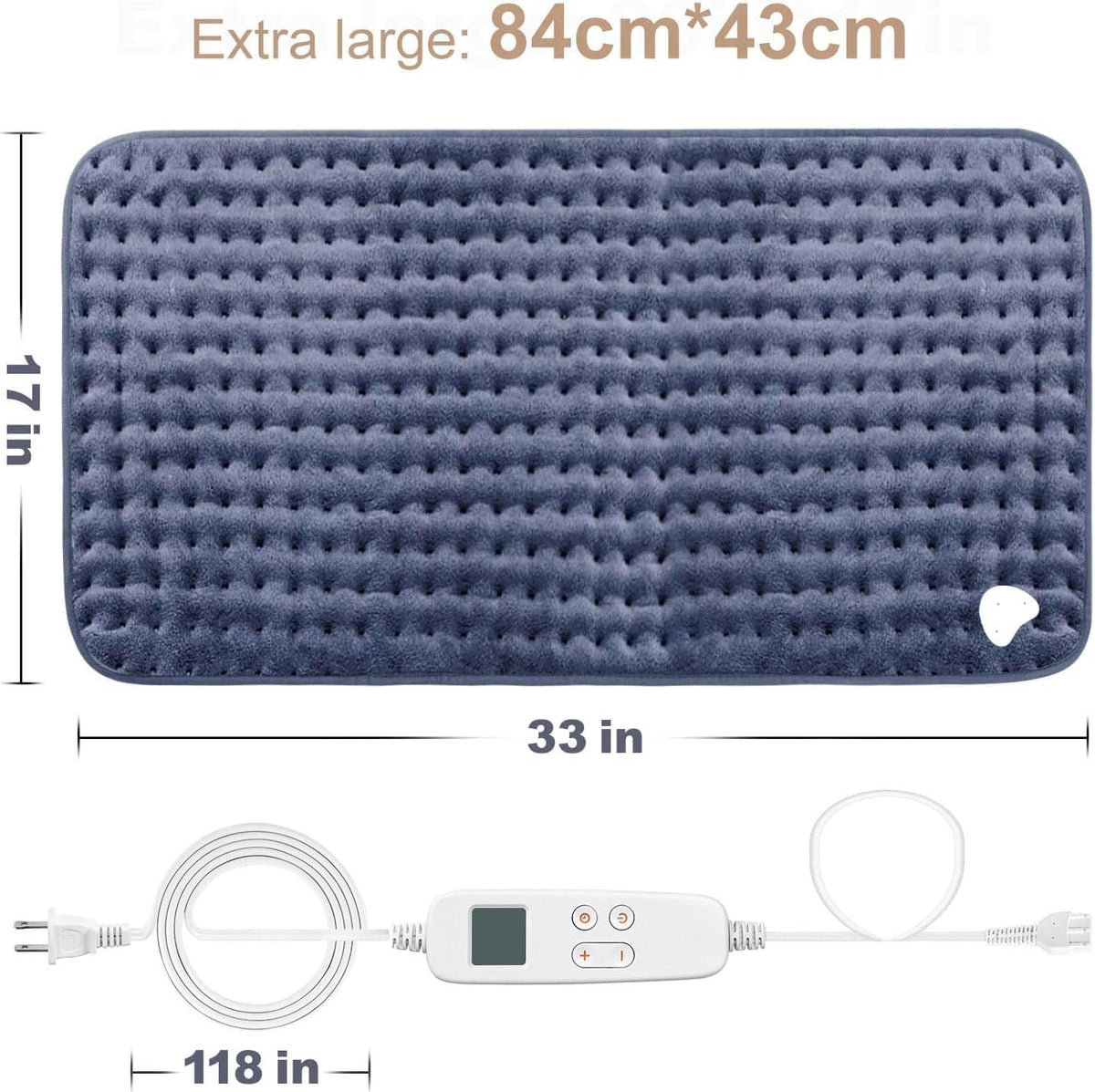 VAAGHANM Heating Pad: 33" x 17" Large Heat Pad for Full Back Coverage