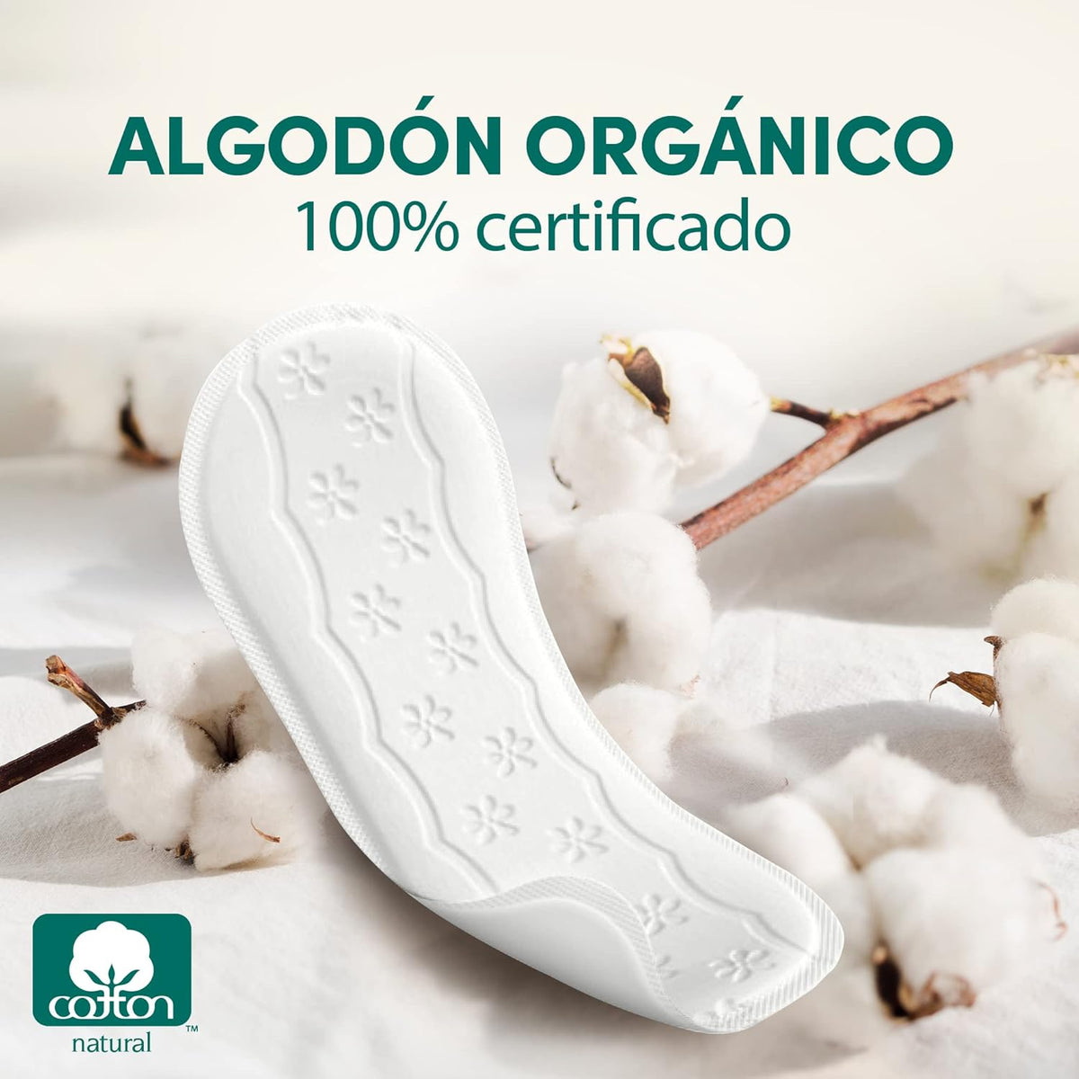 Carefree Organic Cotton Panty Liners, Hypoallergenic and Breathable, Normal, 30 Units