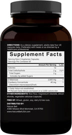Double Strength D-Mannose with Cranberry Pills, 1000mg Per Serving, 200 Capsules, 2 in 1 Formula, Flush Impurities, Supports Urinary Tract Cleanse in Women and Prostate Health in Men