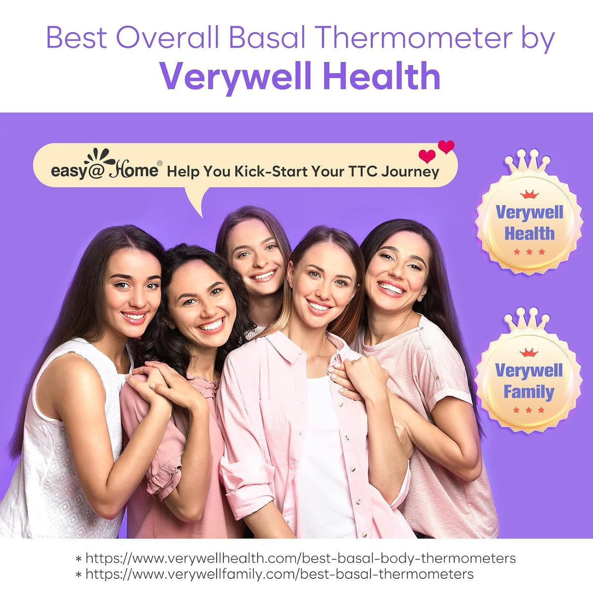 easy@Home Bluetooth Basal Body Thermometer for Adults - Fertility Prediction