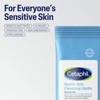 Cetaphil Cleansing Face & Body Wipes, Fragrance Free, 50ct, 2-Pack | Twin Pack, Hypoallergenic, Fragrance Free, Dry & Sensitive Skin, Flip-Top Closure, For Gym, Travel & Car Use