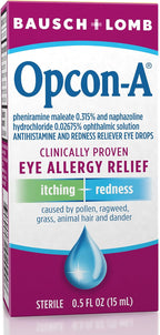 Opcon-A by Bausch & Lomb Antihistamine Allergy Eye Drops, 15 mL