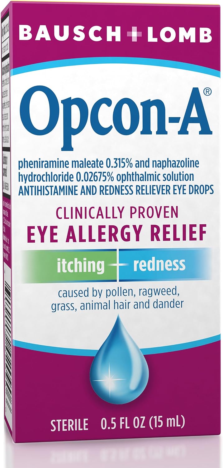 Opcon-A by Bausch & Lomb Antihistamine Allergy Eye Drops, 15 mL