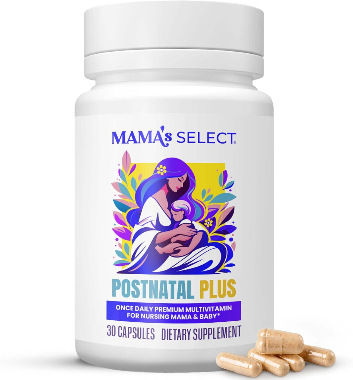 Postnatal Vitamins for Women – Breastfeeding & Postpartum Multivitamin | For nursing moms: supports postpartum recovery, energy, hair regrowth & milk supply, methylated folate, no biotin, vegan