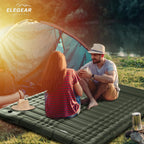 Elegear Double Sleeping Pad for Camping, 4.7" Ultra-Thick Self Inflating Camping Pad 2 Person with Pillow Built-in Foot Pump Camping Sleeping Mat for Backpacking, Hiking, Portable Camping Pad
