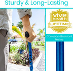 Vive Folding Cane - Foldable Walking Cane for Men, Women - Fold-up | Collapsible, Lightweight, Adjustable, Portable Hand Walking Stick - Balancing Mobility Aid - Sleek, Comfortable