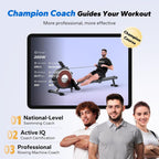 MERACH Rowing Machines for Home, Magnetic Rowing Machine with 16 Levels, Rower Machine of Quiet Resistance, Dual Slide Rail with Max 350lbs Weight Capacity, App Compatible