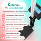 Medical Scale 440 lb Digital BMI Body Weight with Height Measurement