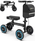WHLICKS Foldable All Terrain Knee Scooter for Adults for Foot Injuries | Steerable Knee Walker with PU Wheels, Medical Knee Scooter for Broken Foot Injured, Lightweight Leg Scooter for Broken Ankle