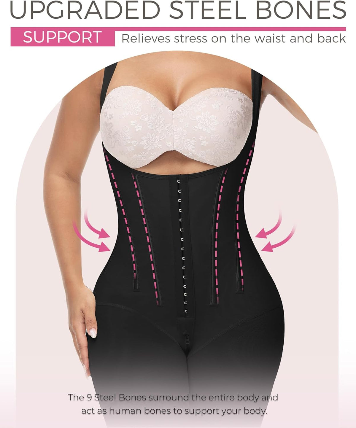 M MYODRESS Fajas Colombianas Moldeadoras Body Shaper Post Surgery Stage 2 BBL Compression Garment with Zipper Crotch