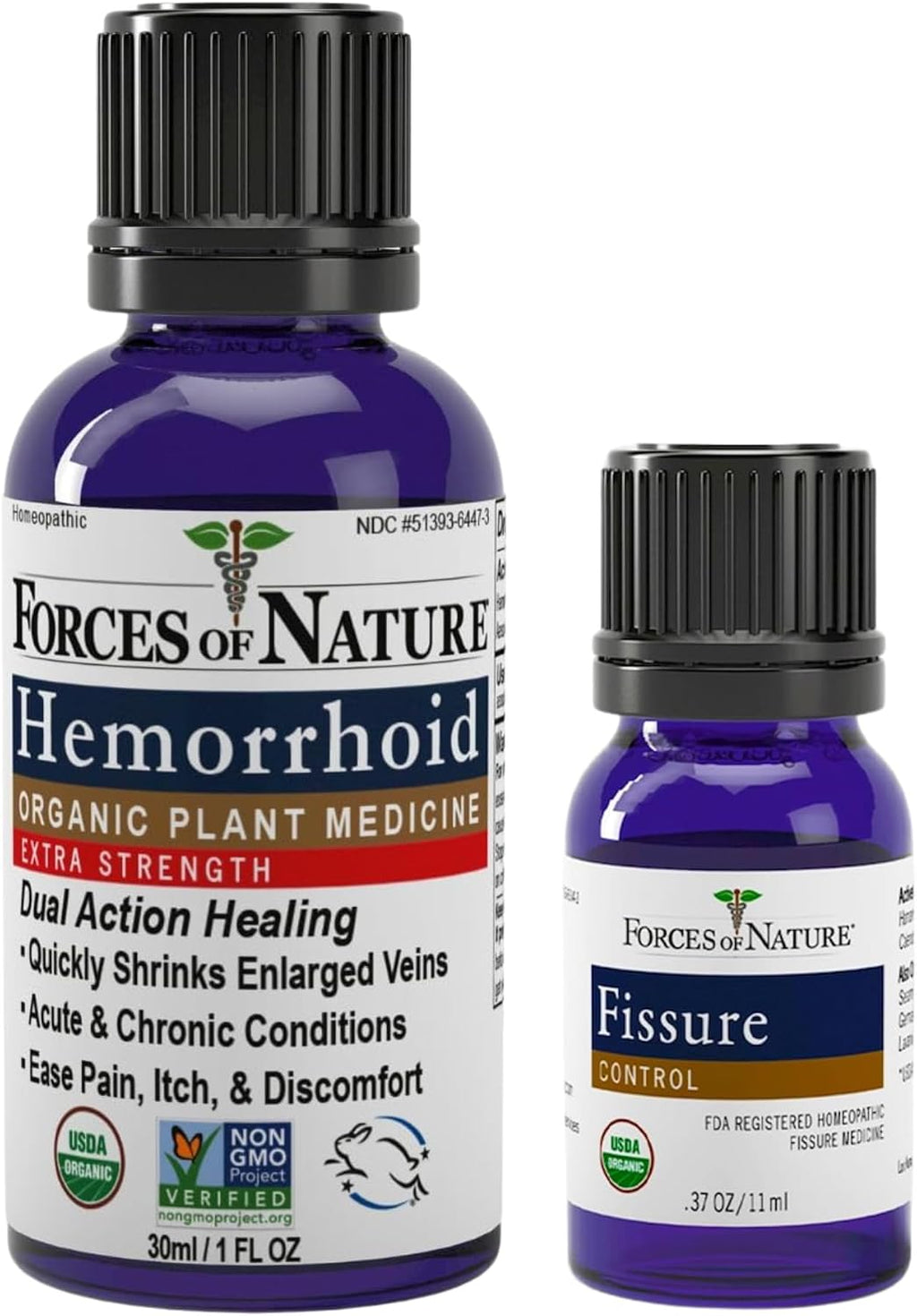 Forces of Nature Hemorrhoid Control Extra Strength (30ml) + Fissure Control (11ml) | Virtual Bundle
