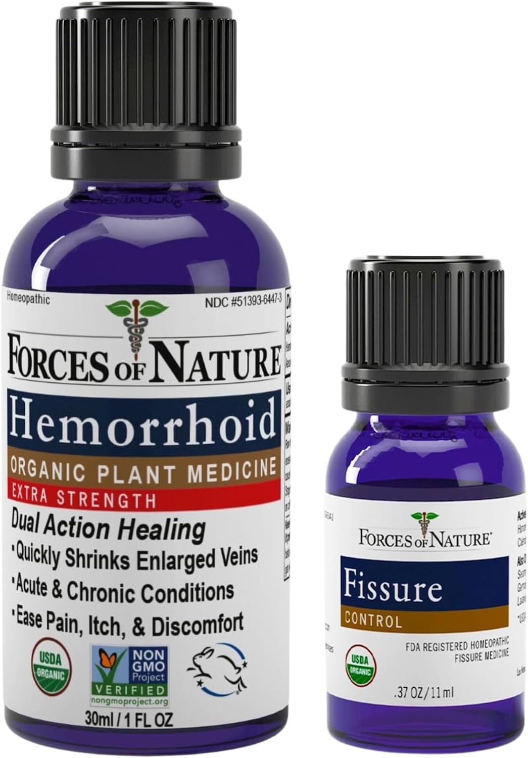 Forces of Nature Hemorrhoid Control Extra Strength (30ml) + Fissure Control (11ml) | Virtual Bundle