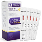 WELLlife COVID-19 Antigen Home Test, Covid Tests 5 Pack, Results in 10 Mins