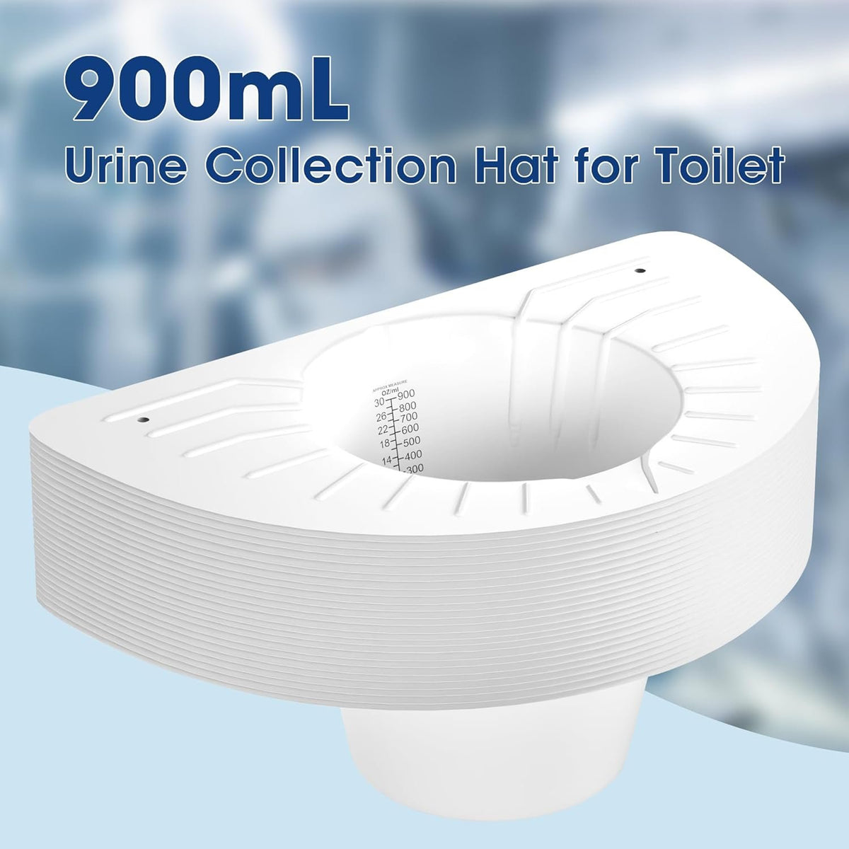 Urine Hats for Toilets, Specimen Collection Pan, 10 Pack 30oz/900cc | Universal Toilet Hat for Easy Urine and Specimen Collection, with Clear Measurement Markings for Women, Men, and Seniors' Use