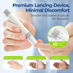 AUVON Lancets for Diabetes Testing with Lancing Device, 100 Pack, 30 Gauge | Lancets with Painless and Contactless Design, Adjustable Depth Lancing Device, Works Effectively with Small Drops