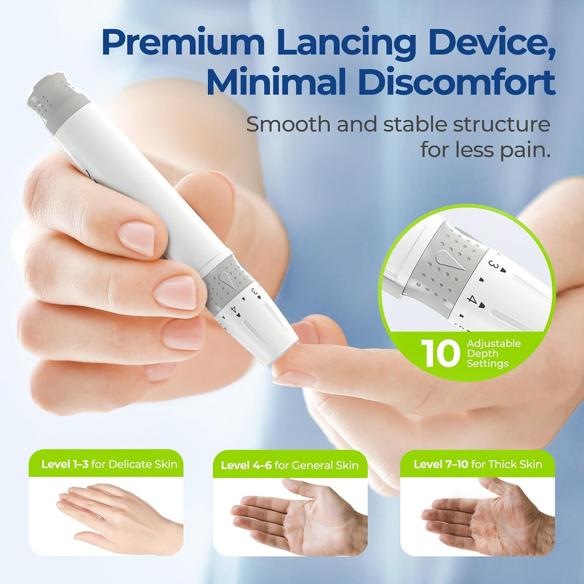 AUVON Blood Glucose Monitor Kit for Accurate Test, 50 Strips, No Coding | Diabetes Testing Kit with 50 30G Lancets, 1 Lancing Device, Portable and Reliable Blood Sugar Monitor Test Kit for Home Use