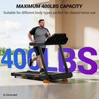 CURSOR FITNESS 16% Incline Treadmills for Home Small with 3 LED Displays | 400LBS Capacity Foldable Walking Pad Treadmill with Low Noise 3.0HP Motor, Portable Treadmill 0.6-7.0MPH