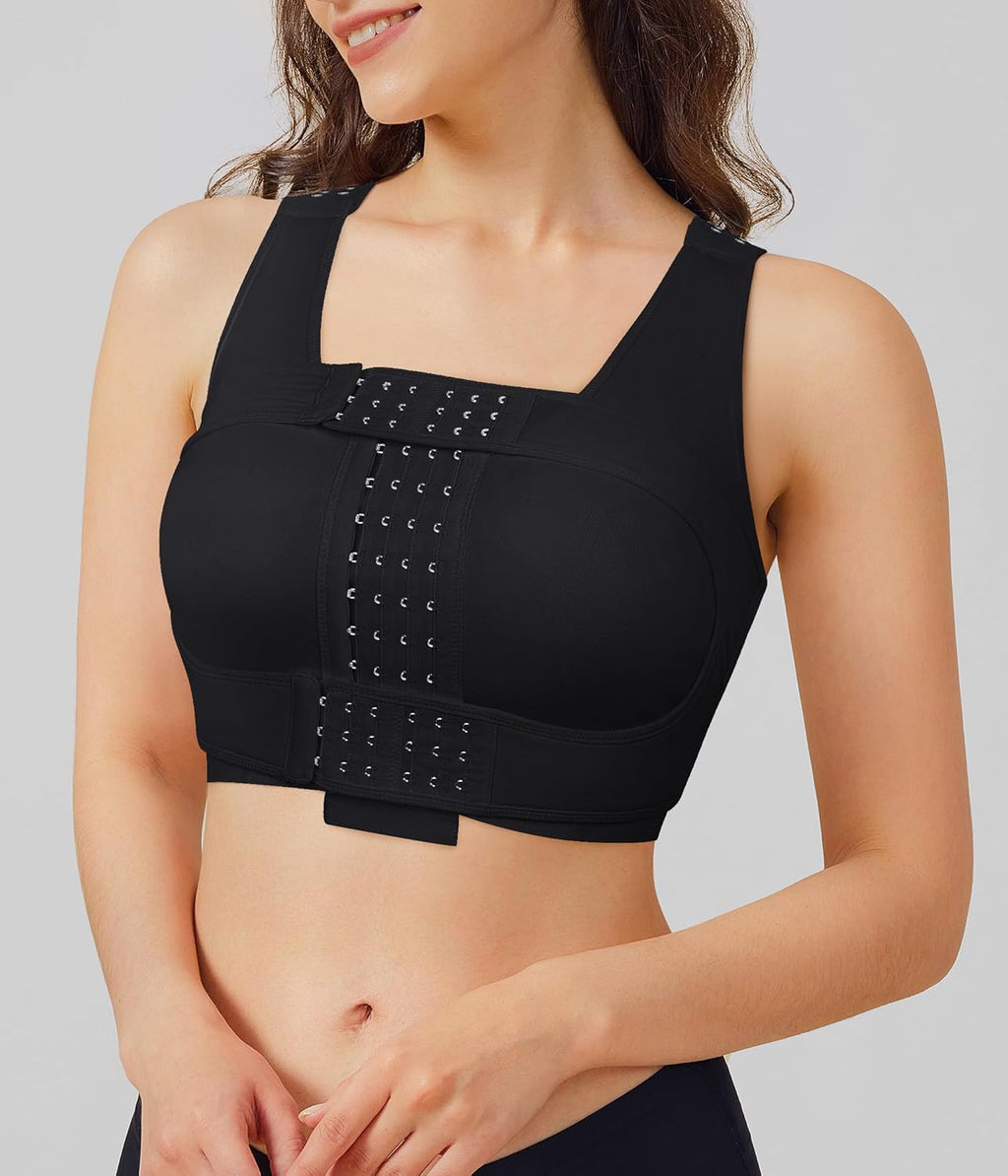 BRABIC Front Closure Post Surgical Compression Everyday Bra for Women Mastectomy with Removable Breast Support Band