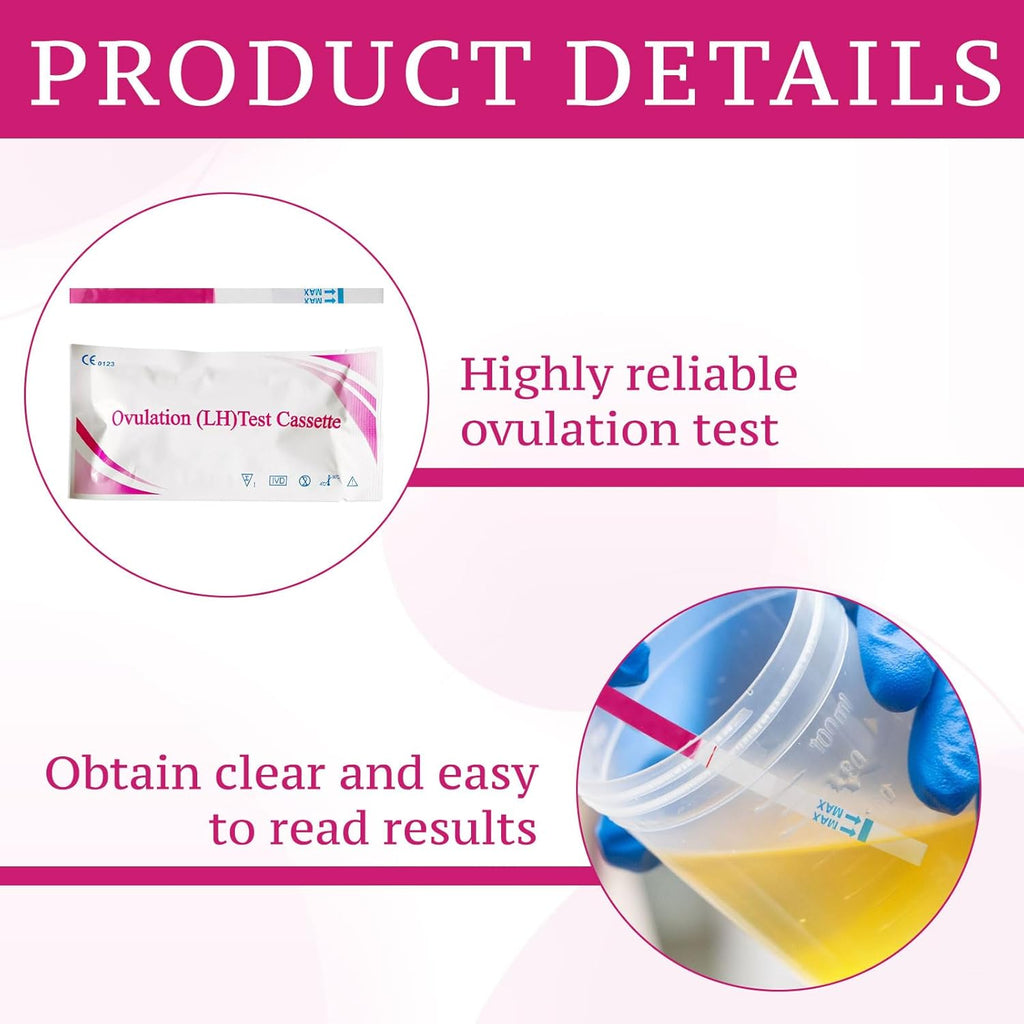 Ovulation Test, 50 Pcs Ovulation Test Strips Kit, Ovulation Tests for Women Home Testing, Accurately and High Sensitivity Result Ovulation Test Kit, Easy at Home Ovulation Strips Tracker Predictor