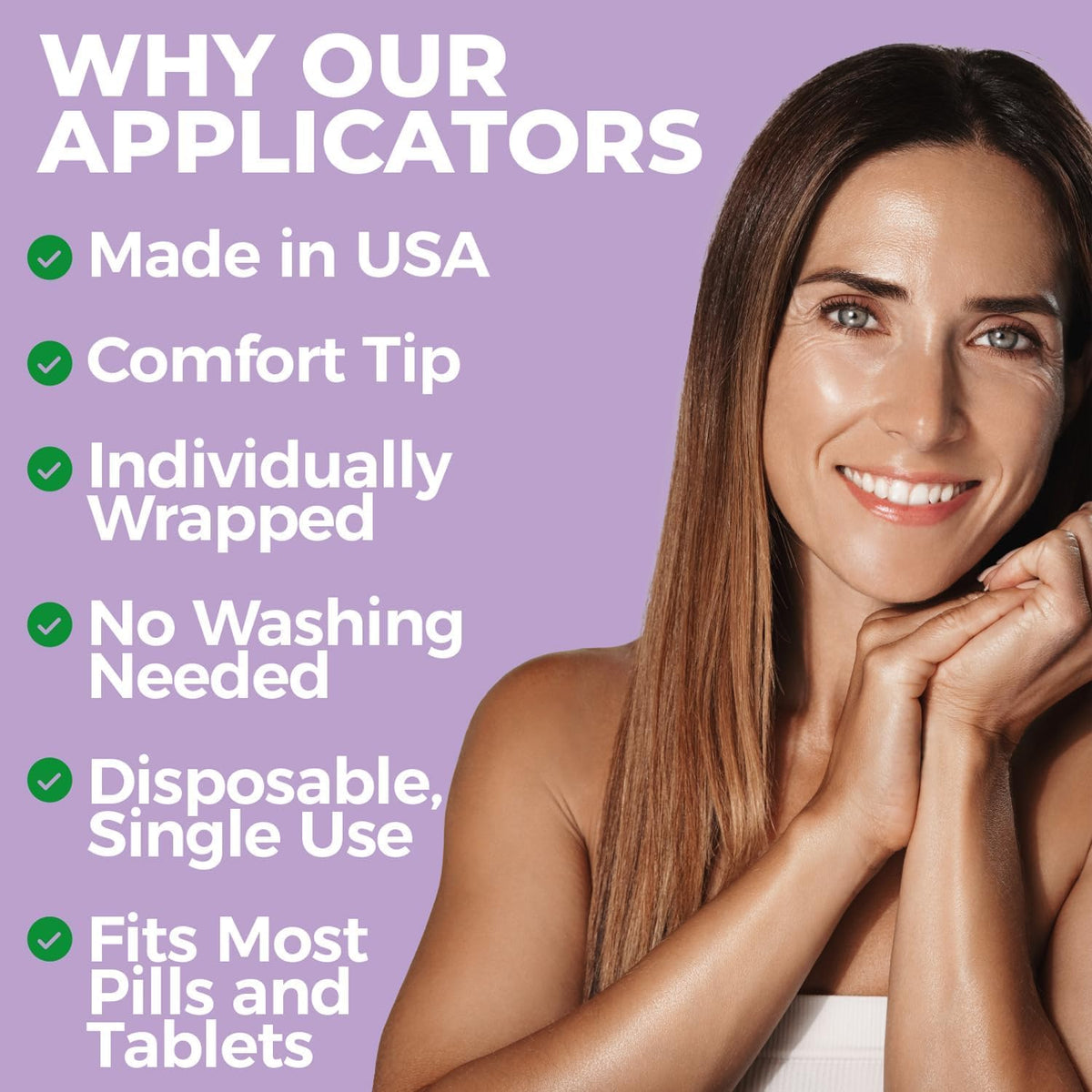 Disposable Plastic Vaginal Suppository Applicators: Individually Wrapped Suppository Applicator for Women - Fits Most Boric Acid Suppositories, Pills, Tablets and Size 0 and 00 Capsules - 28 Pack