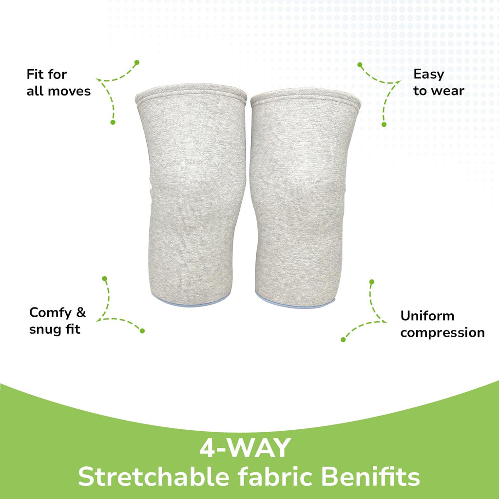 Everactiv Knee Support Sleeve – Compression Support for Arthritis, Joint Pain, and Post-Operative Recovery | Breathable Cotton Inner Lining | Unisex | 1 Pair (Large)