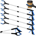 Foldable Grabber Reacher Tool 32 Inch, 6-Pack Heavy Duty Trash Picker Upper | 360° Rotating Jaw with Magnetic Tip, Lightweight Arm Extension for Seniors, Post-Surgery Recovery, Commercial Cleanup