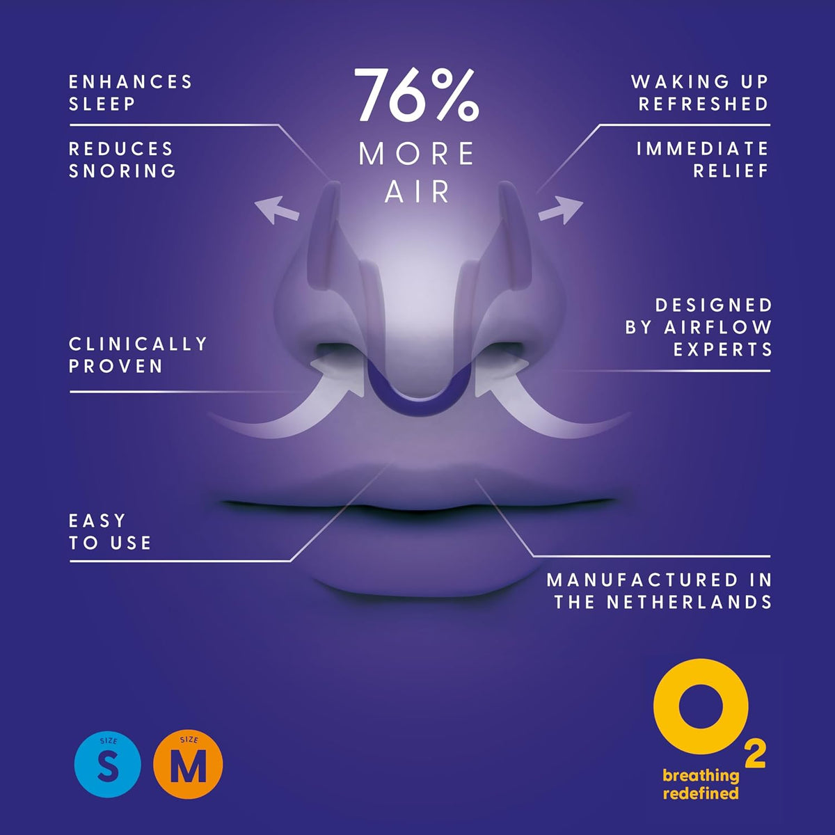 Air Max Nasal Dilators Trial Pack - Anti Snoring Devices - 76% More Airflow for Better Breathing & Against Nasal Congestion - Guaranteed Fit (1x Small & 1x Medium) - Reusable