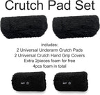 SPRING SEAON Plush Memory‑Foam Crutch Underarm Pad & Hand‑Grip Covers–Universal Fit, Breathable Moisture‑Wicking, Machine‑Washable Cushion for Crutches, Pain Relief & Chafing Protection