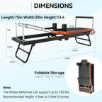 Pilates Reformer,Dpiolrcag Foldable Pilates Machine & Equipment for Home Use and Gym Workout, Suitable for Advanced and Beginners Users, Up to 250 lbs Weight Capacity