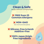 GOONGBE Kids Travel Toiletry Set – 4-in-1 TSA Carry-On Kit with Shampoo, Body Wash, Face Cleanser (Sunscreen Removal) & Lotion, Silicone-Free Low pH for Sensitive Skin1oz Each