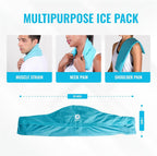ICEWRAPS Reusable Cold Pack with Fabric Cover - Standard 7 x 28 Inch, Blue