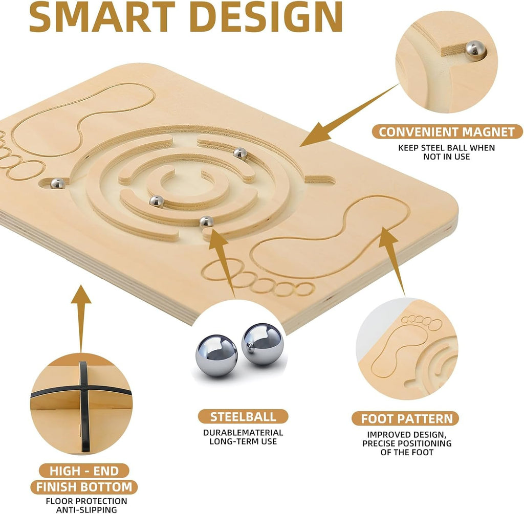 Juoe 360° Maze Balance Board Wobble Board,Sensory Balance Toys
