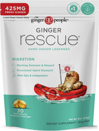 Ginger Rescue Digestive Wellness Lozenges (Hard) Nausea Relief 30ct