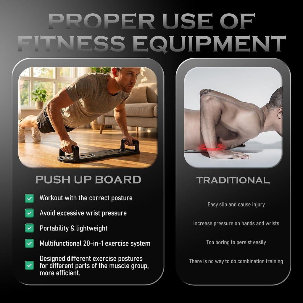 JLoibao Push Up Board, Portable Pushup Board for Men, Foldable Push Up Bar