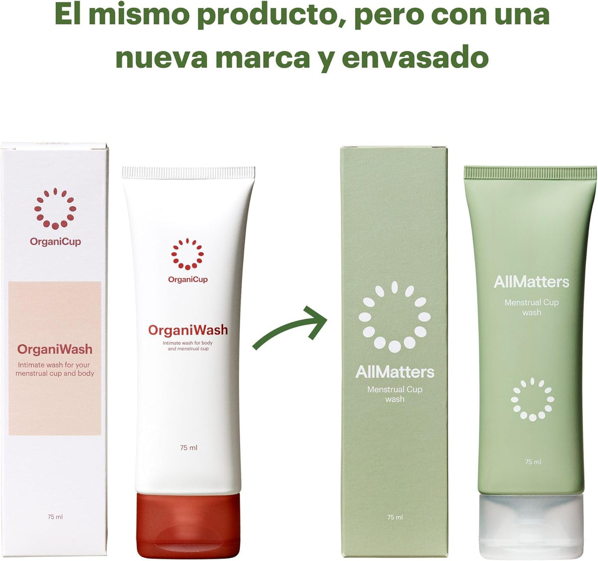 OrganiWash 75ml by OrganiCup Gentle Cleanser for Body and Menstrual Cup - Organic Intimate Cleansing Soap - Unscented - Vegan - Daily Feminine Intimate Wash with pH Balanced