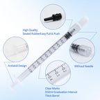 1ml Syringes Without Needles, 1cc Luer Lock Syringe - Disposable Individually Wrapped(100 Pack)