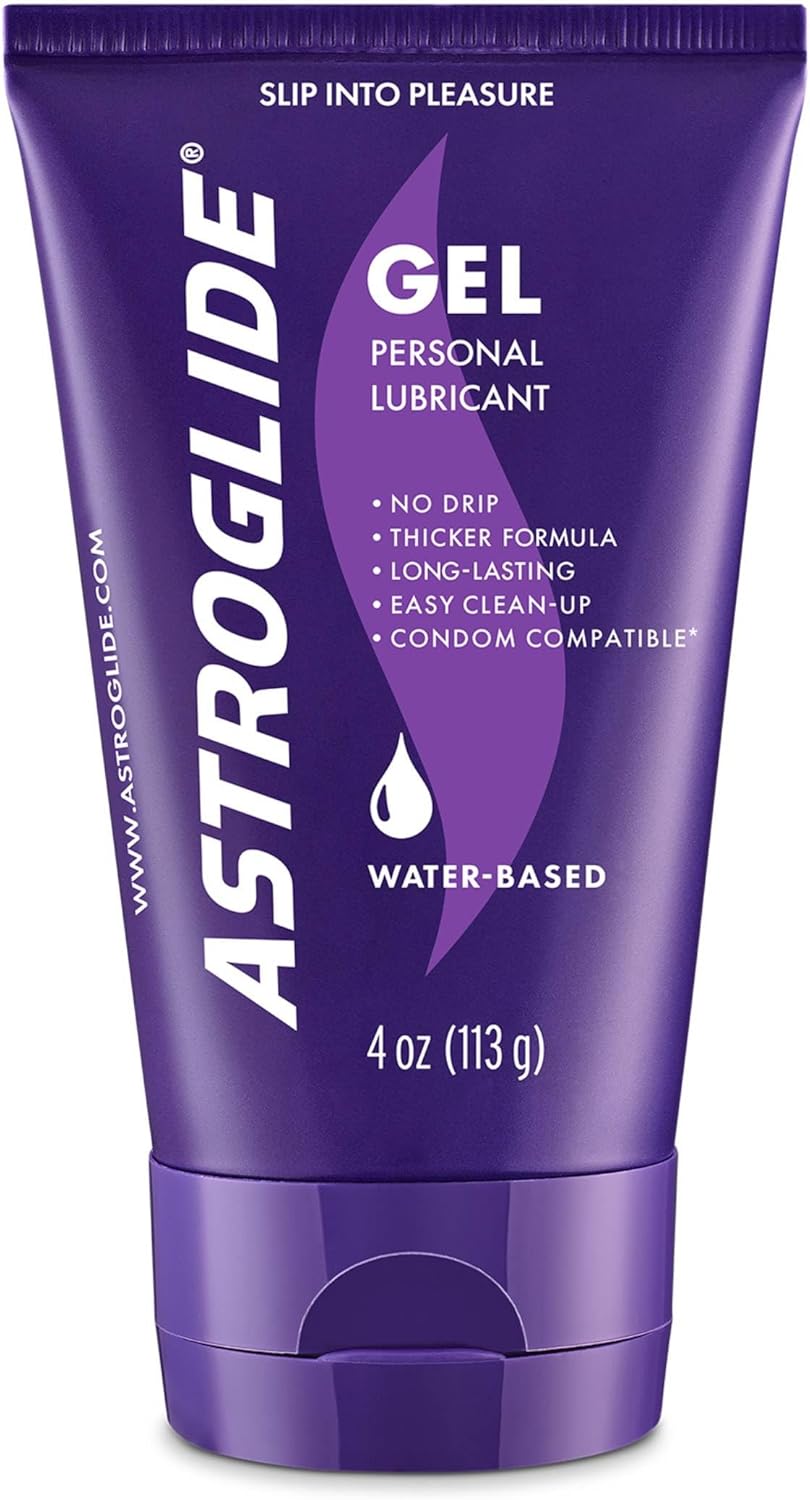 Astroglide Water Based Ultra Gentle Gel Lubricant, Stays Put with No Drip, Sex Lube, Long-Lasting for Men, Women and Couples, Safe for Toys, 113g