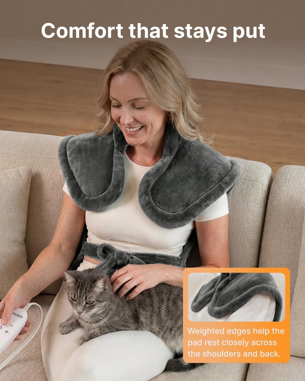 RENPHO Heating Pad for Back, Christmas Gift for Women, FSA Eligible HSA