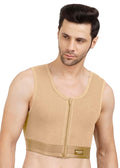 Gynecomastia Short Vest || HIGH COMPRESSION || Front Zip and Hook Closure || Tomboy Chest Binder || Comfortable Support for Men || Chest Shapewear || Post-Surgery Recovery ||
