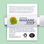 Migrastil Migraine Stick Roll On, Peppermint Oil, Essential Oil Roller USA | With spearmint & lavender, fractionated coconut oil base | Temples, forehead, neck | 10ml glass bottle | TSA-ready, vegan