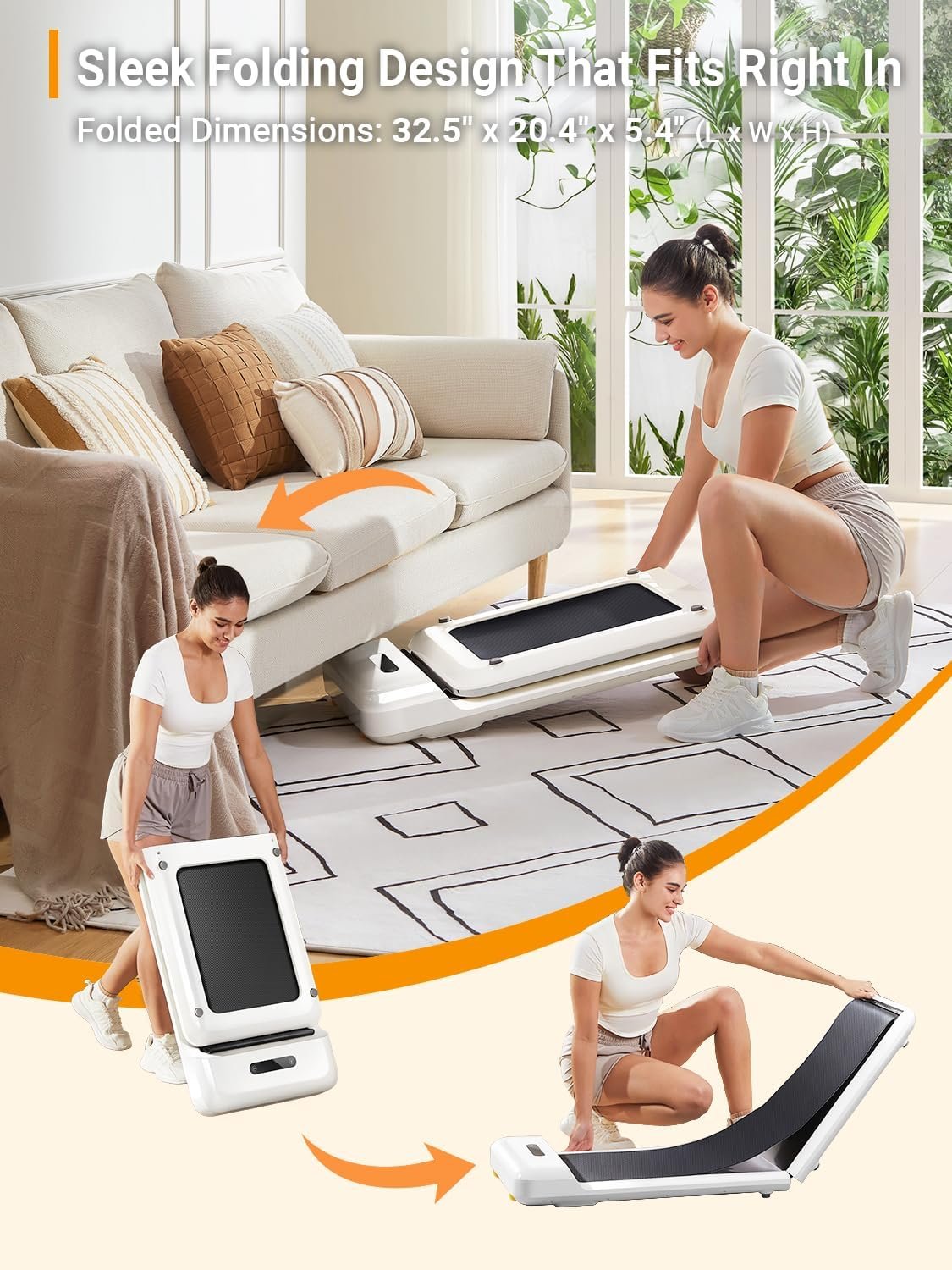 WalkingPad C2 Foldable Walking Pad Treadmill, Under Desk Compact Design | Foldable Design for Compact Storage and Space Saving, Smart FootSense Control, LED Display for Daily Walking, Jogging