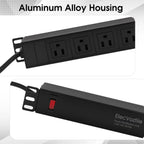 10 inch Rack PDU, 4 Rear Outlets, 15A, 125V, 1875W | 15A Overload Switch, 1U RackMount, 6ft Power Cable
