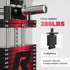 RitFit M1 Pro Smith Machine Cable Crossover Power Cage Home Gym | Dual 360 Cables, Barbell & Handles, LAT Pulldown, 1850LBS Weight Capacity