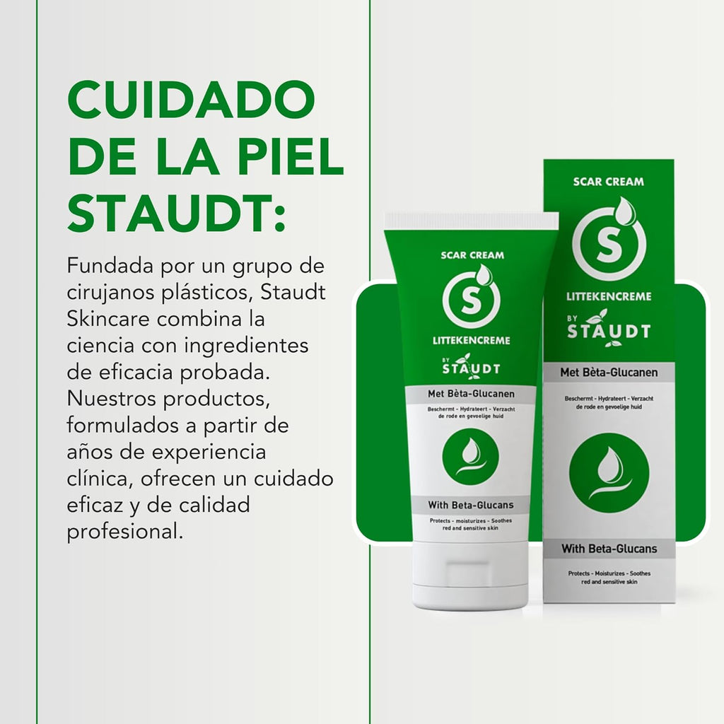 Staudt Premium Healing Cream - Formula with Vitamin E, Honey, Hyaluronic Acid and Silicone - Scar Reducer for Old and New Burns, Caesareas, Stretch Marks, Eczema
