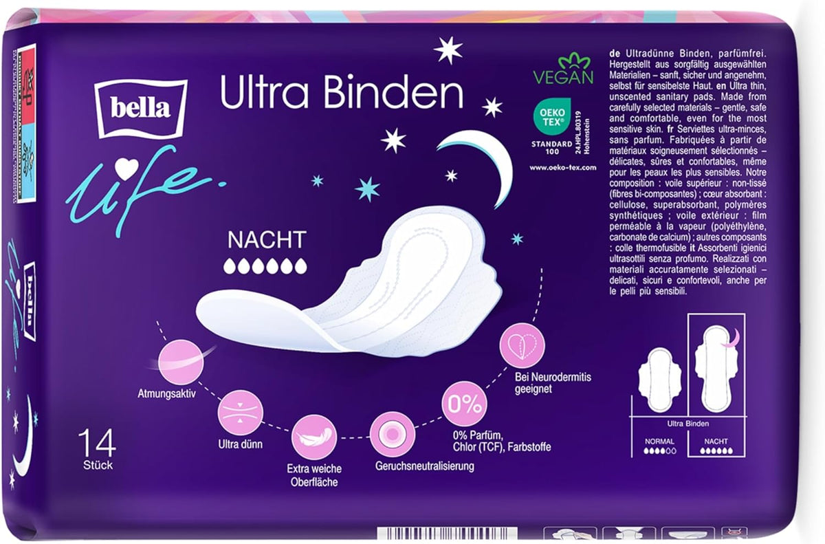 Bella Sanitary Pads Breathable 14 pieces 70 pieces