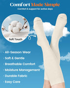 LEVSOX Cotton Compression Socks for Women Men 20-30 mmHg Knee High Cute Support Sock for Nurses Flying Pregnancy