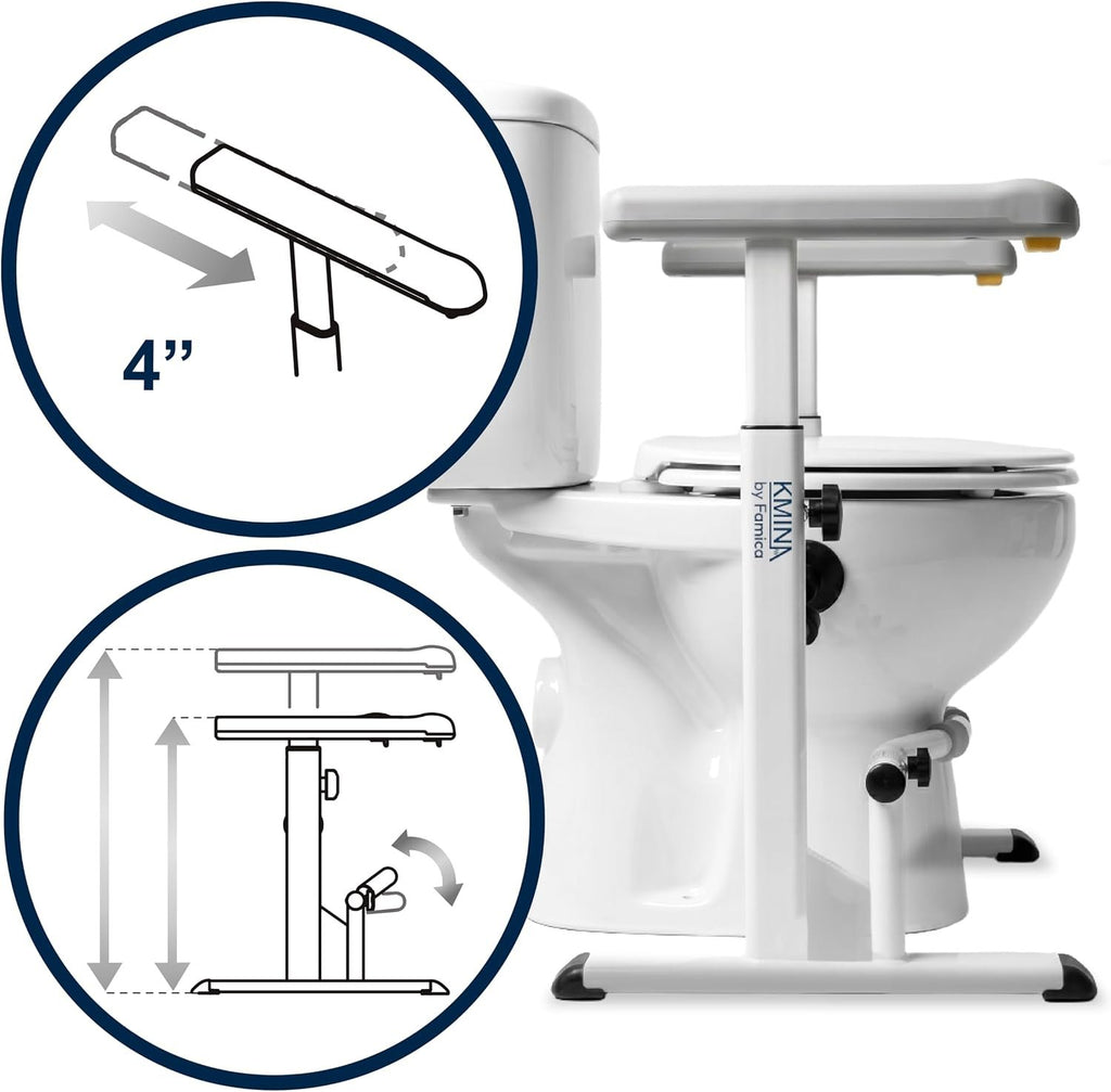 KMINA Toilet Safety Rails, Heavy Duty Frame with Handles