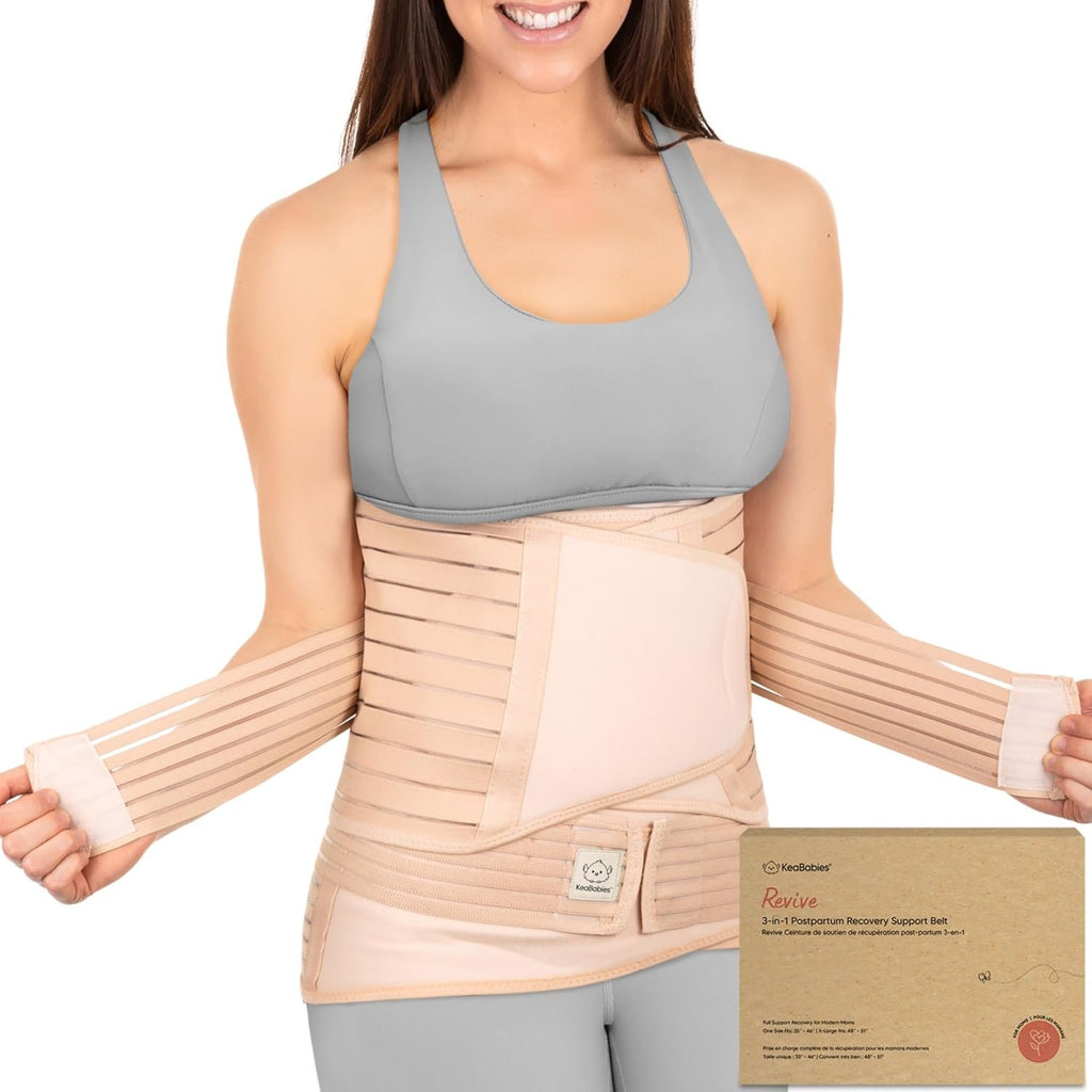 3 in 1 Postpartum Belly Support Recovery Wrap Band (Classic Ivory, M/L) | Postpartum Belly Band, After Birth Brace, Slimming Girdles, Body Shaper Waist Shapewear, Post Surgery Pregnancy Belly Support